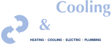 Central Cooling & Heating logo with interlocking shapes and the words “Heating - Cooling - Electric - Plumbing” beneath.