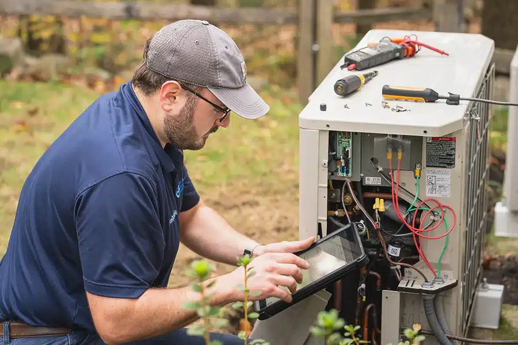 Central employee working